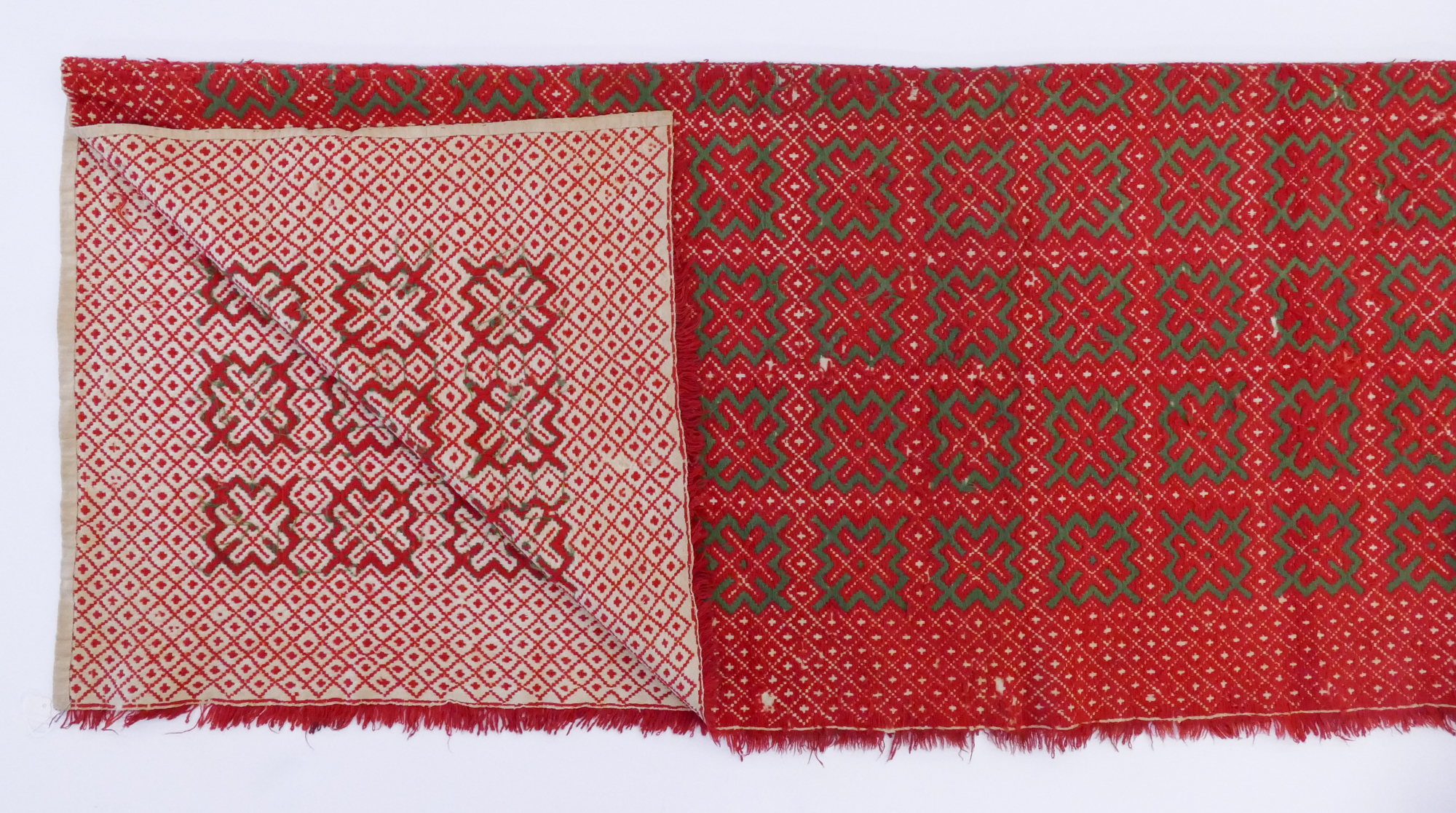 Appraisal: Antique Red Homespun- As Is- x ''