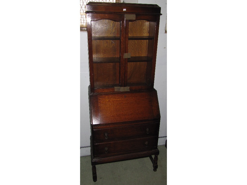 Appraisal: Oak bureau bookcase