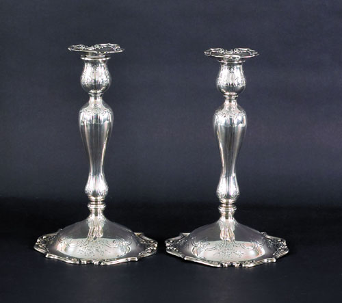 Appraisal: Pair of Gorham weighted sterling candlesticks h