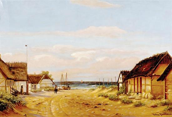 Appraisal: Johan Jens Neumann Danish - THE OCEAN ROAD oil on