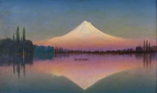 Appraisal: Sunset Glow Mt Hood from the Columbia River Oregon by