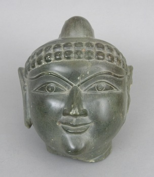 Appraisal: Head of Jina Western India ca th Century Carved black