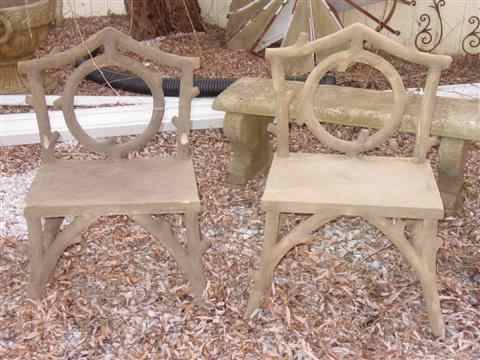 Appraisal: PAIR OF COLVIN AND HASTINGS FAUX BOIS CHAIRS Of cast