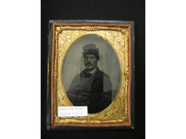 Appraisal: Daguerreotype Image of a Soldier Civil War era approx x