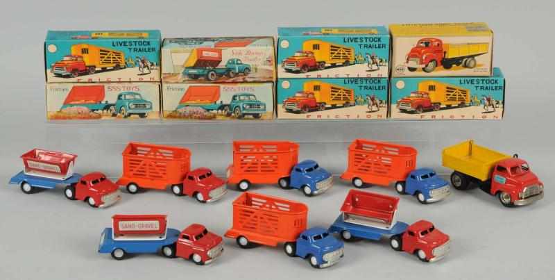 Appraisal: Lot of Tin Truck Friction Toys Japanese Made by SSS