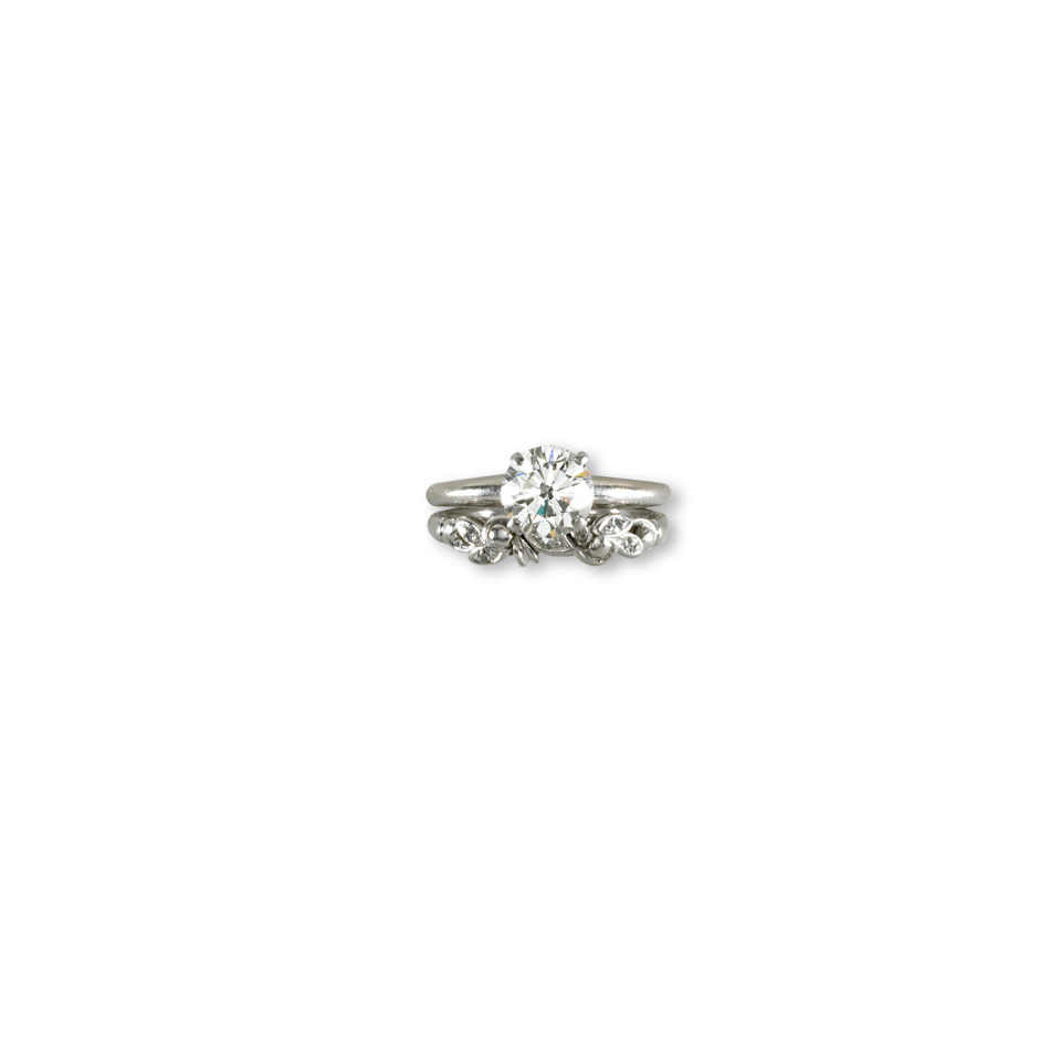 Appraisal: k White Gold Ring set with a brilliant cut diamond