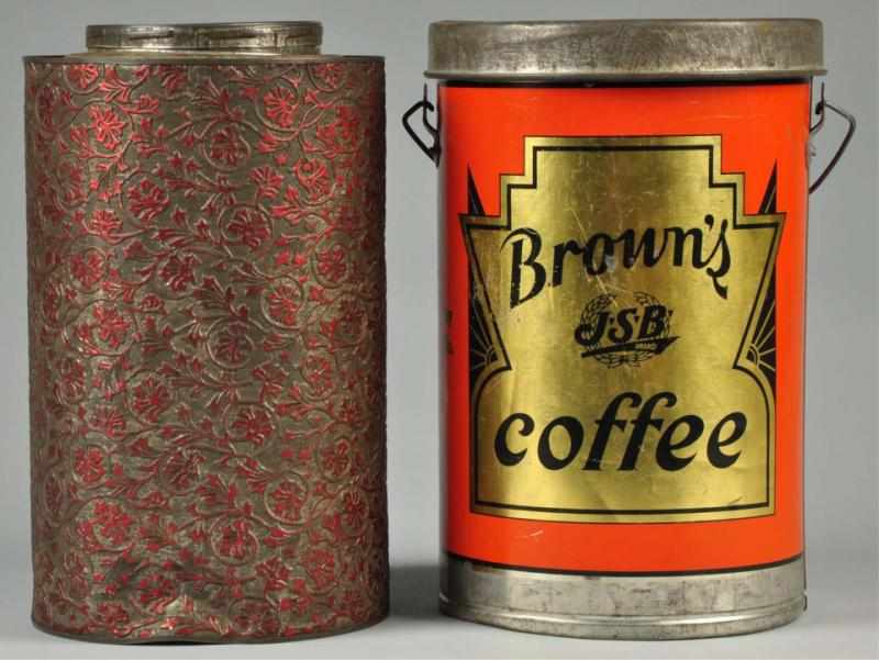 Appraisal: Lot of Large Coffee Tins Description Includes Brown's Coffee and