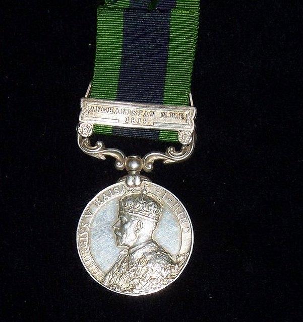 Appraisal: India General Service Medal - bar Afghanistan NWF engraved Pte