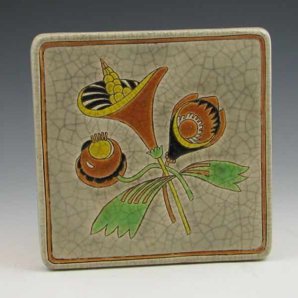 Appraisal: Primavera Longwy trivet with Art Nouveau decoration Marked with green