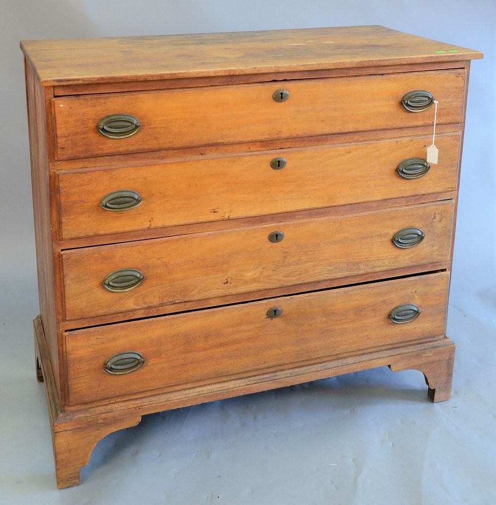 Appraisal: Federal mahogany four drawer chest bracket feet high top x