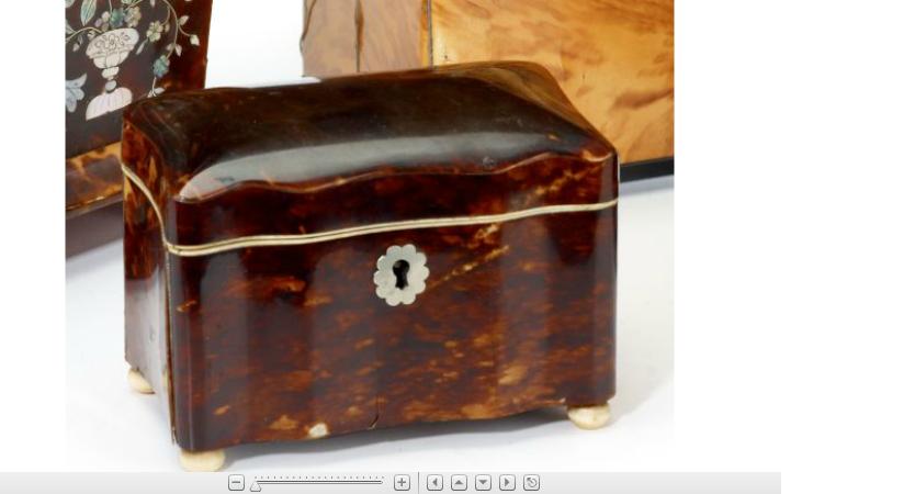 Appraisal: Victorian tortoiseshell veneered tea caddy mid th century