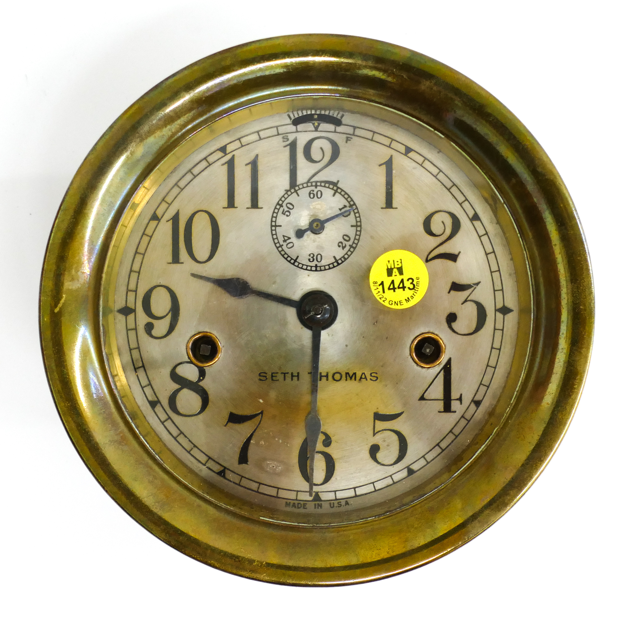 Appraisal: Antique Seth Thomas Brass Ships Clock ''