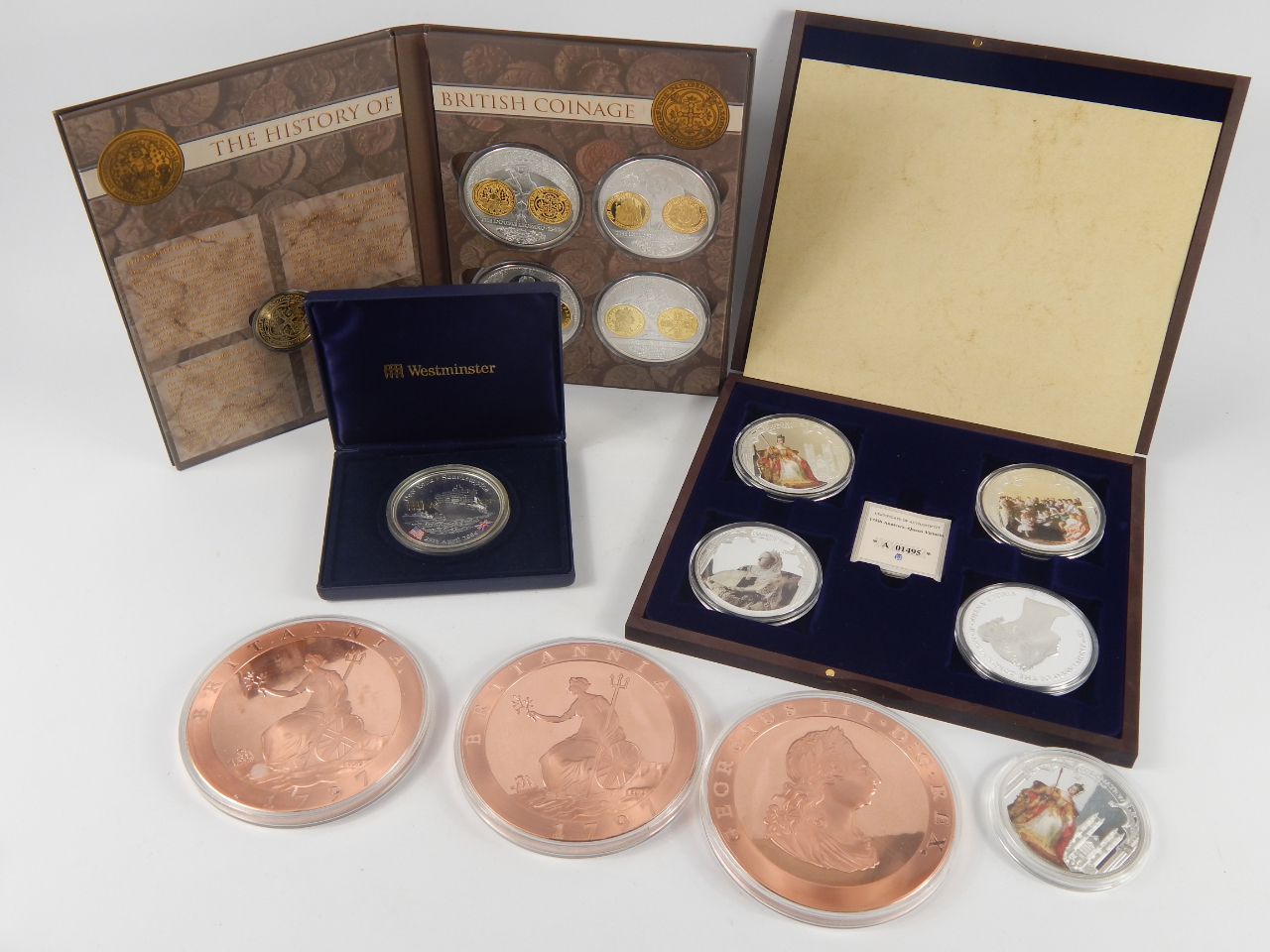 Appraisal: A Windsor Mint Queen Victoria Anniversary Collection of oversized coins