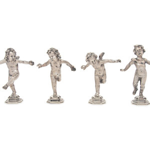 Appraisal: A Set of Four Buccellati Silver Putti Figures th Century