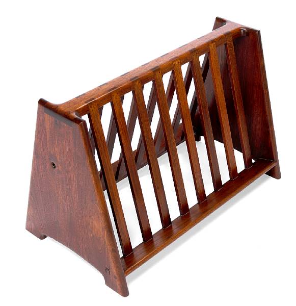 Appraisal: John Nyquist American born Magazine Rack s walnut with impressed