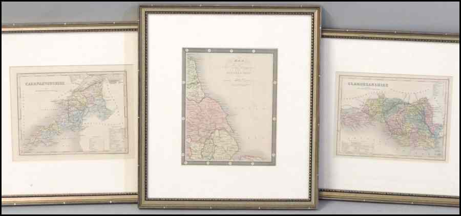 Appraisal: GROUP OF THREE FRAMED MAPS Map of the Inland Navigation