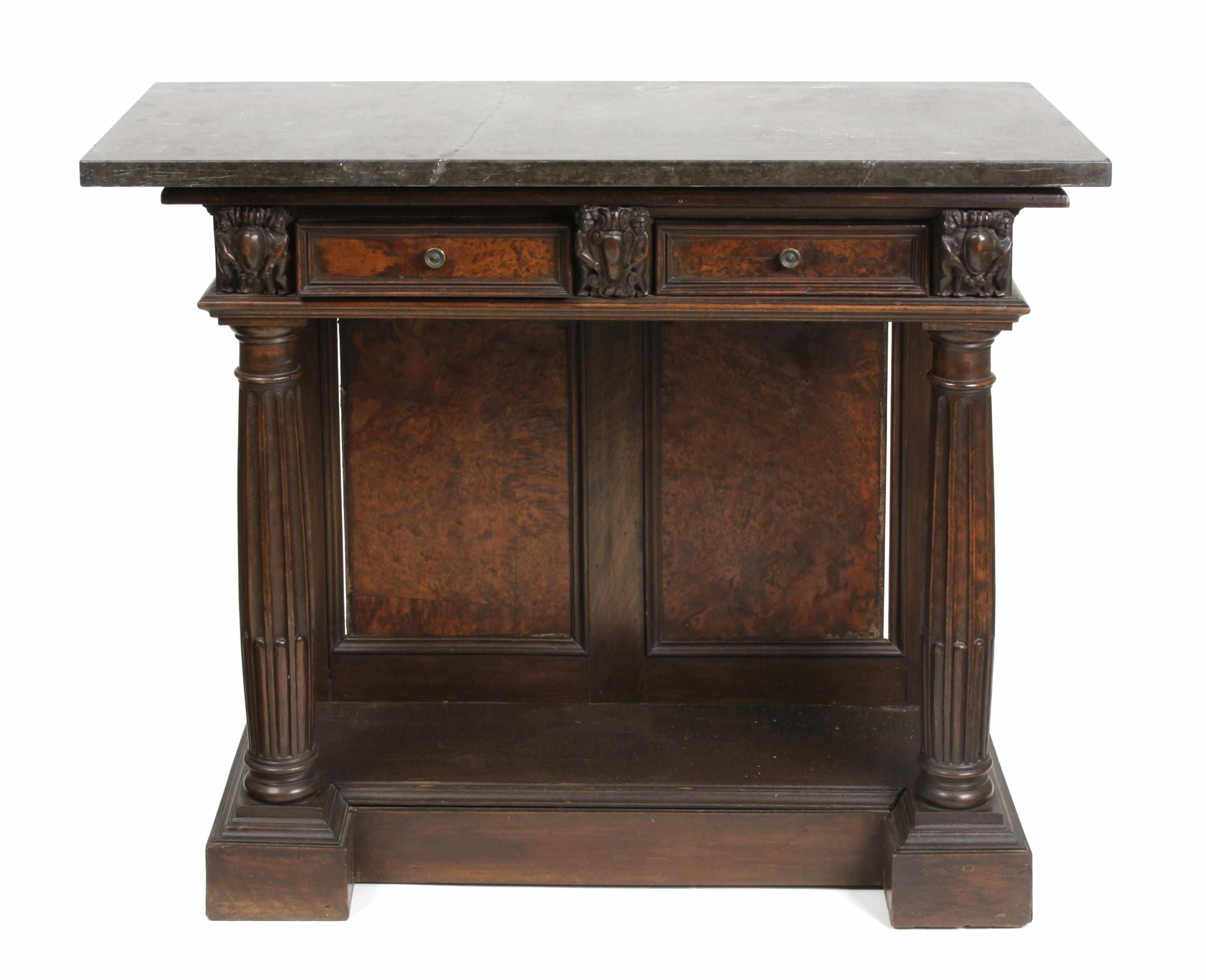 Appraisal: An Italian Renaissance Revival walnut side table late th centuryWith