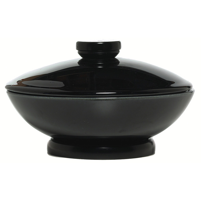 Appraisal: Rookwood covered vessel low form in a black Hi-glaze wooden