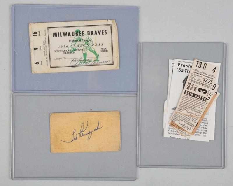 Appraisal: Lot of Baseball Memorabilia Items Description Includes newspaper story of