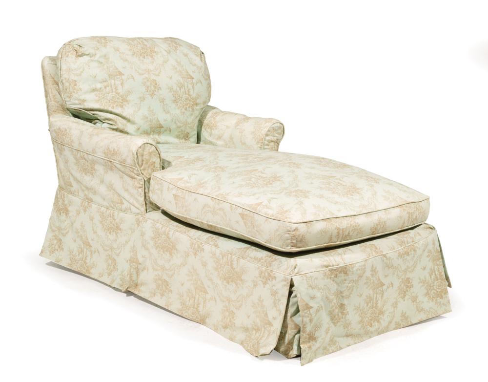 Appraisal: Toile de Jouy Chaise Longue h in w in d