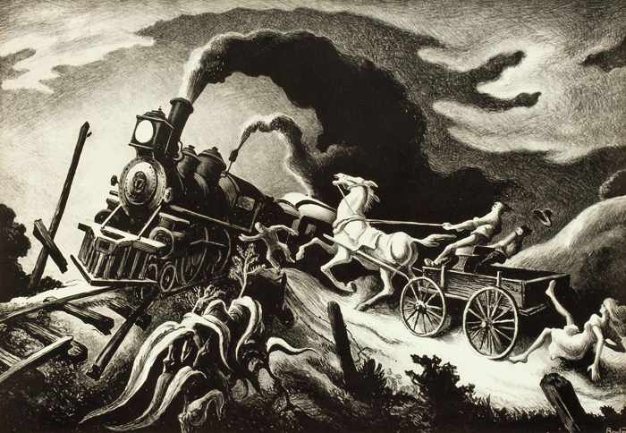 Appraisal: THOMAS HART BENTON American - ''Wreck of the Old ''