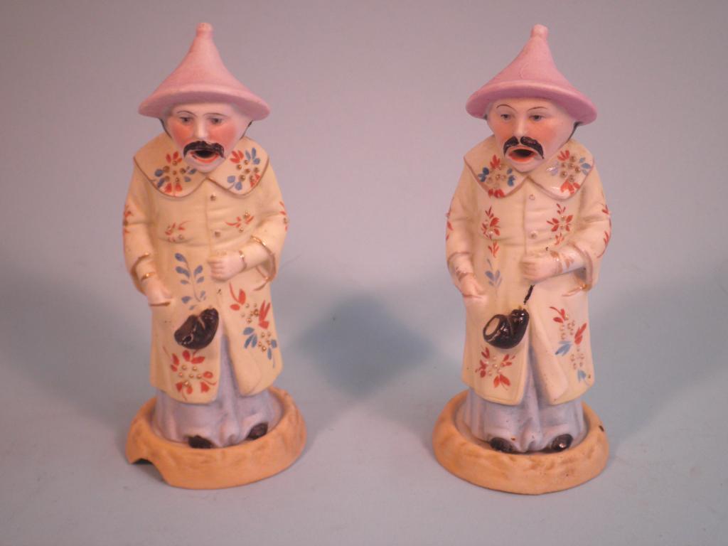 Appraisal: A pair of late thC German bisque incense burners each