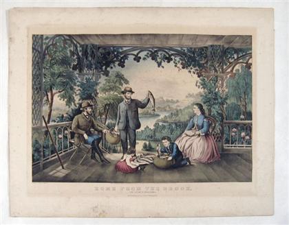 Appraisal: piece Hand-Colored Lithograph Currier N Ives J publishers Home from