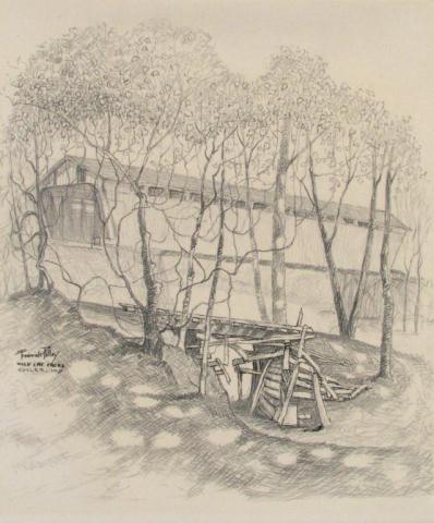 Appraisal: Frederick Polley IN - x pencil drawing signed and titled