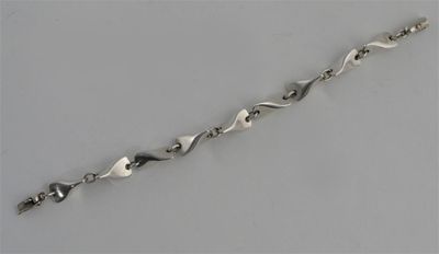 Appraisal: A Georg Jensen silver link bracelet model no A stamped