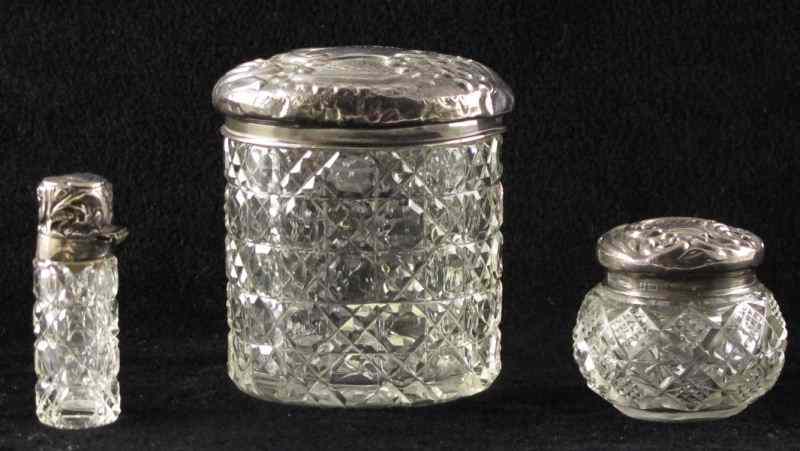 Appraisal: Group of English Sterling Lidded Vessels Birmingham the first a