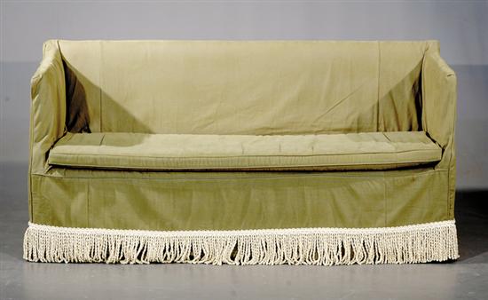 Appraisal: English or American Hepplewhite mahogany sofa circa upholstered square back