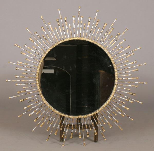 Appraisal: Curtis Jere Starburst mirror constructed of railroad spike forged nails