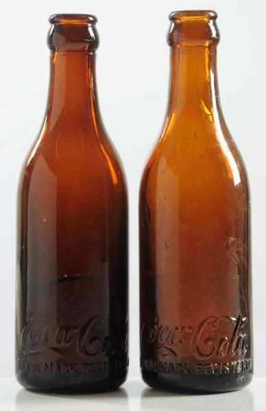 Appraisal: Lot of Amber Coca-Cola Straight-Sided Bottles Fayetteville TN Both have