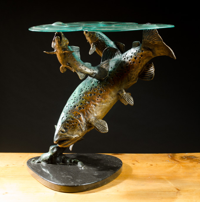 Appraisal: GEORGE NORTHUP WYOMING B ORIGINAL BRONZE MARINE WILDLIFE SCULPTURE a