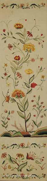 Appraisal: A Wool-on-Linen Crewelwork Panel in the th c manner with