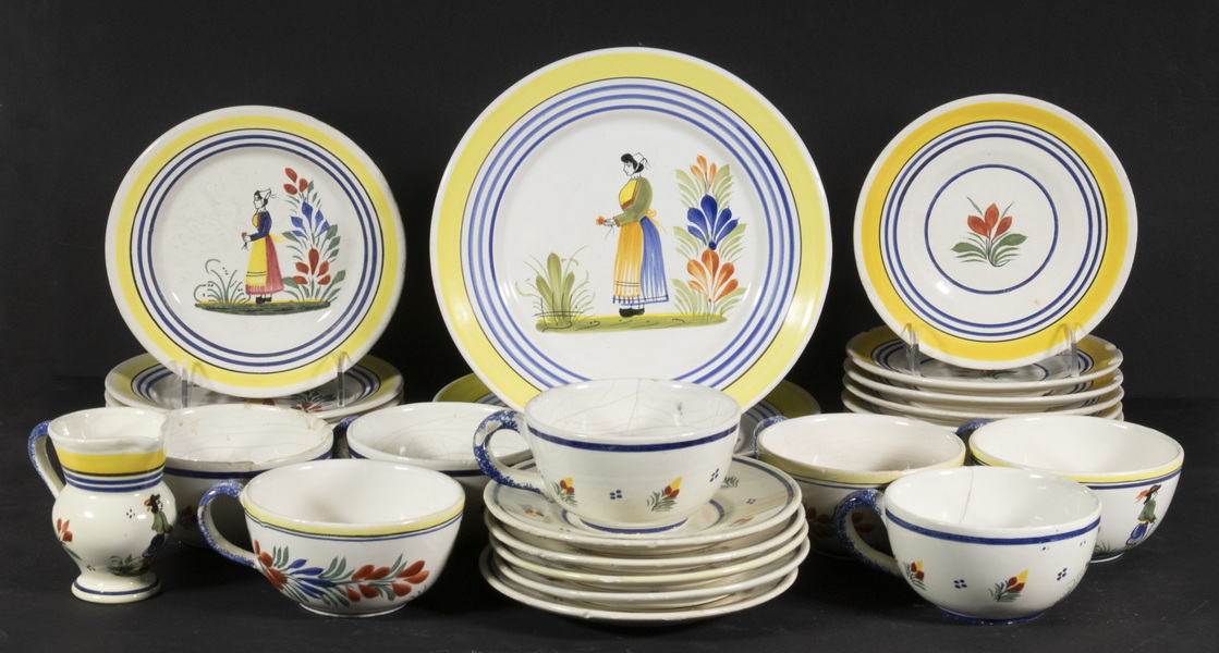 Appraisal: PCS QUIMPER BRETON FAIENCE DISHES Pieces of Vintage French Henriot