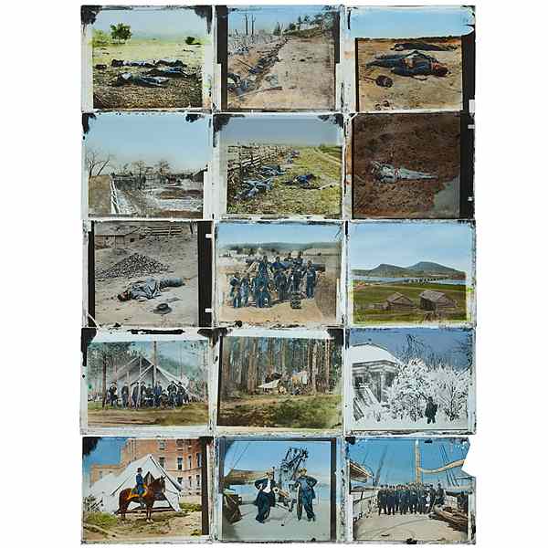 Appraisal: Remarkable Collection of Hand-Colored Civil War Magic Lantern Slides A