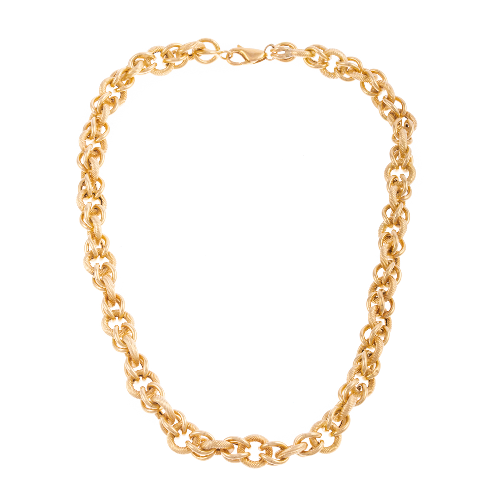 Appraisal: A CIRCULAR CHAIN LINK NECKLACE IN K K yellow gold