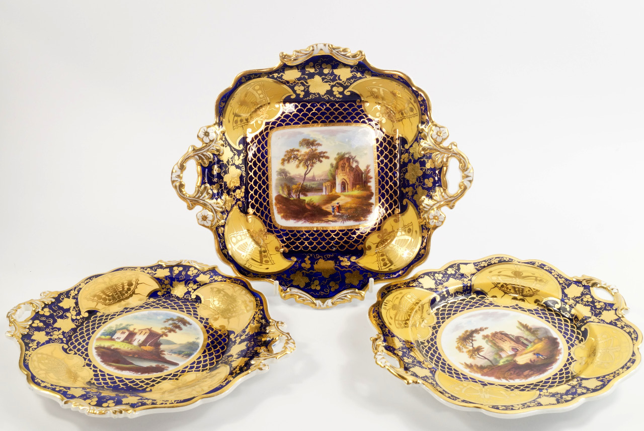 Appraisal: A Ridgways early thC porcelain part dessert service painted centrally