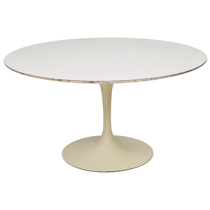 Appraisal: Eero Saarinen dining table by Knoll round top with beveled