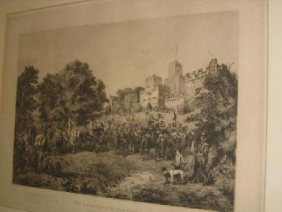 Appraisal: CHARLES CATTERMOLE The Palmy Days of Hoghton Tower proof etching