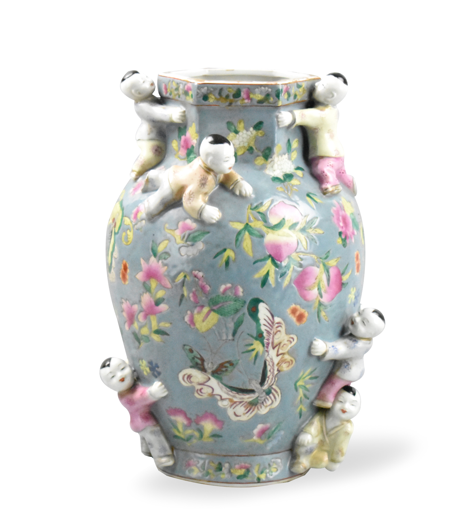 Appraisal: A Chinese famille rose vase with children design dating from