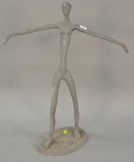 Appraisal: Mid-Century figural metal sculpture unsigned ht in