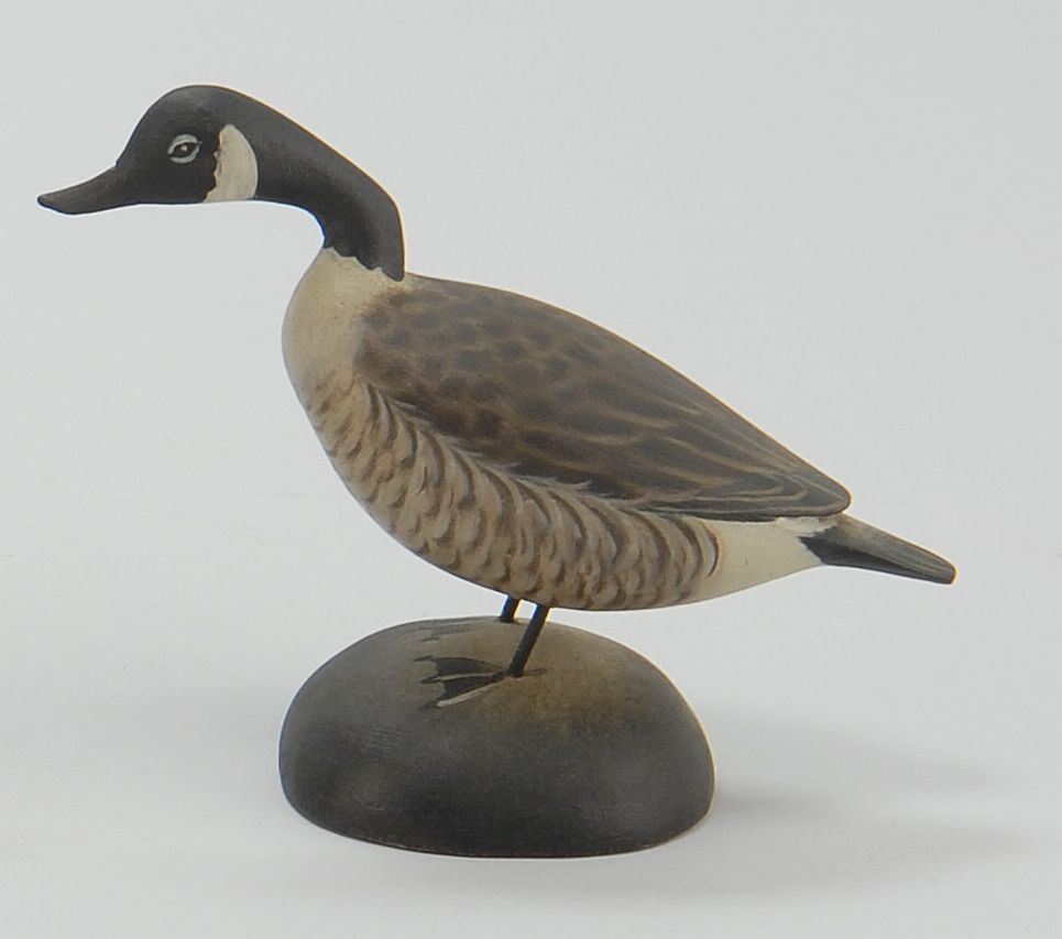 Appraisal: MINIATURE CANADA GOOSE By Crowell Rectangular stamp Mounted on a