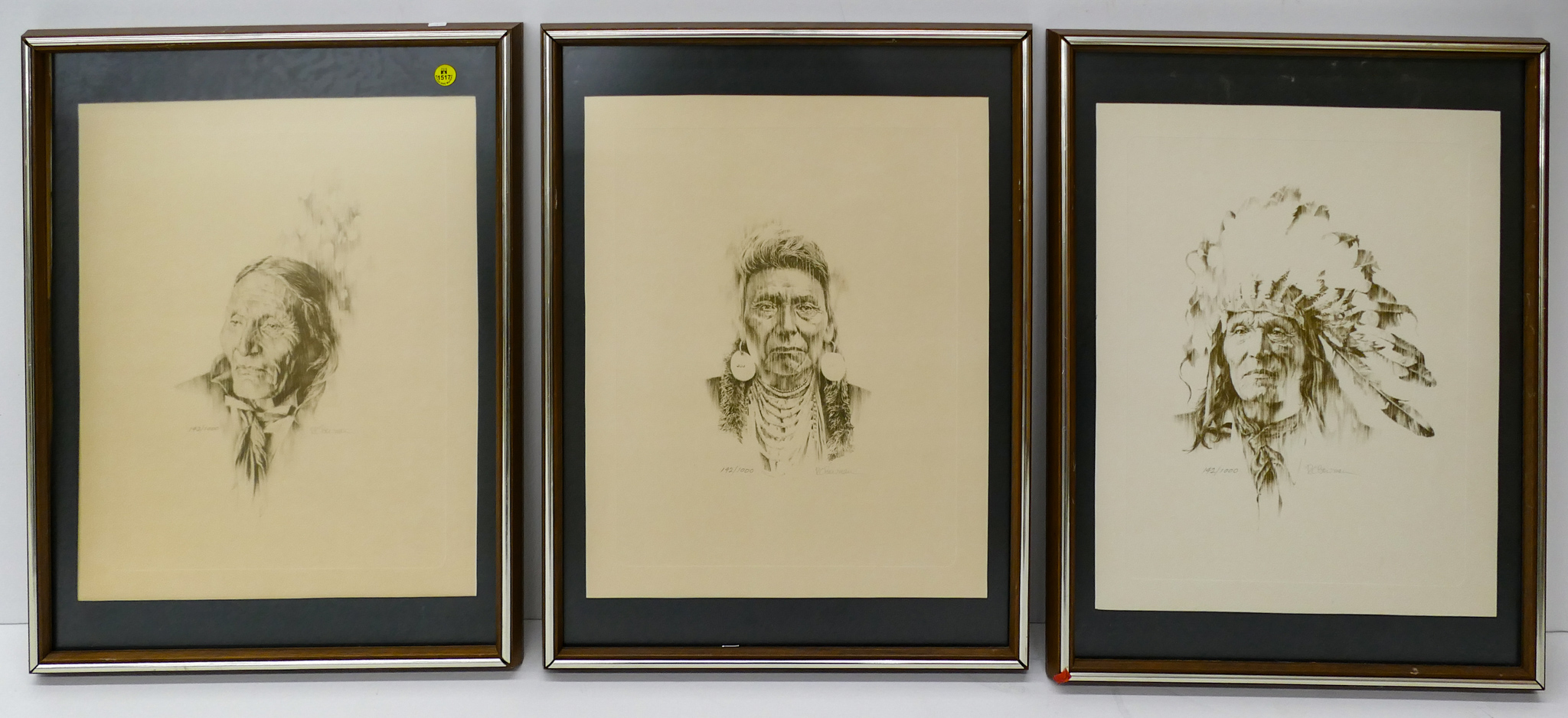 Appraisal: pc RC Bowman S N Western Prints Framed ''x ''