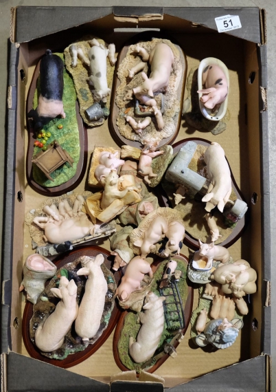 Appraisal: A collection of Border Fine Arts resin pigs some on