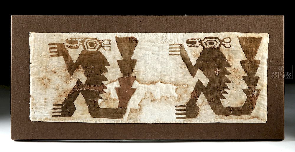 Appraisal: Rare Pachacamac Textile Panel - Coatimundi Originally Listed At Pre-Columbian