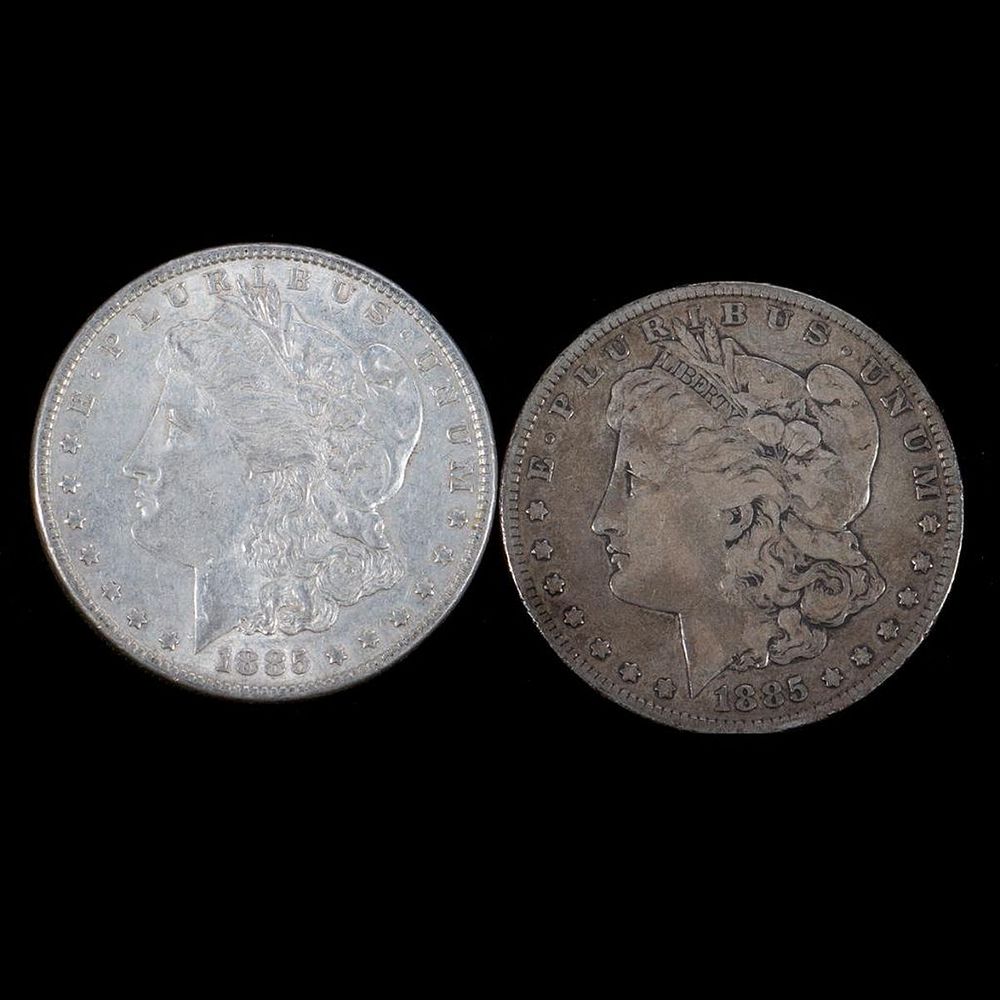 Appraisal: Two Morgan Silver Dollar Coins Two Morgan Silver Dollar Coins