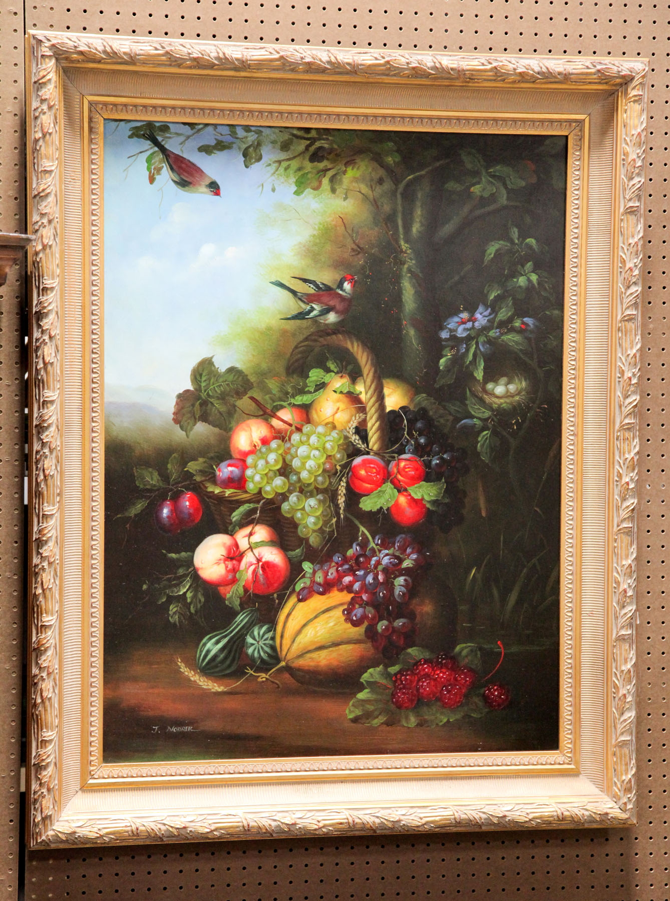 Appraisal: FRAMED STILL LIFE American late th century oil on canvas