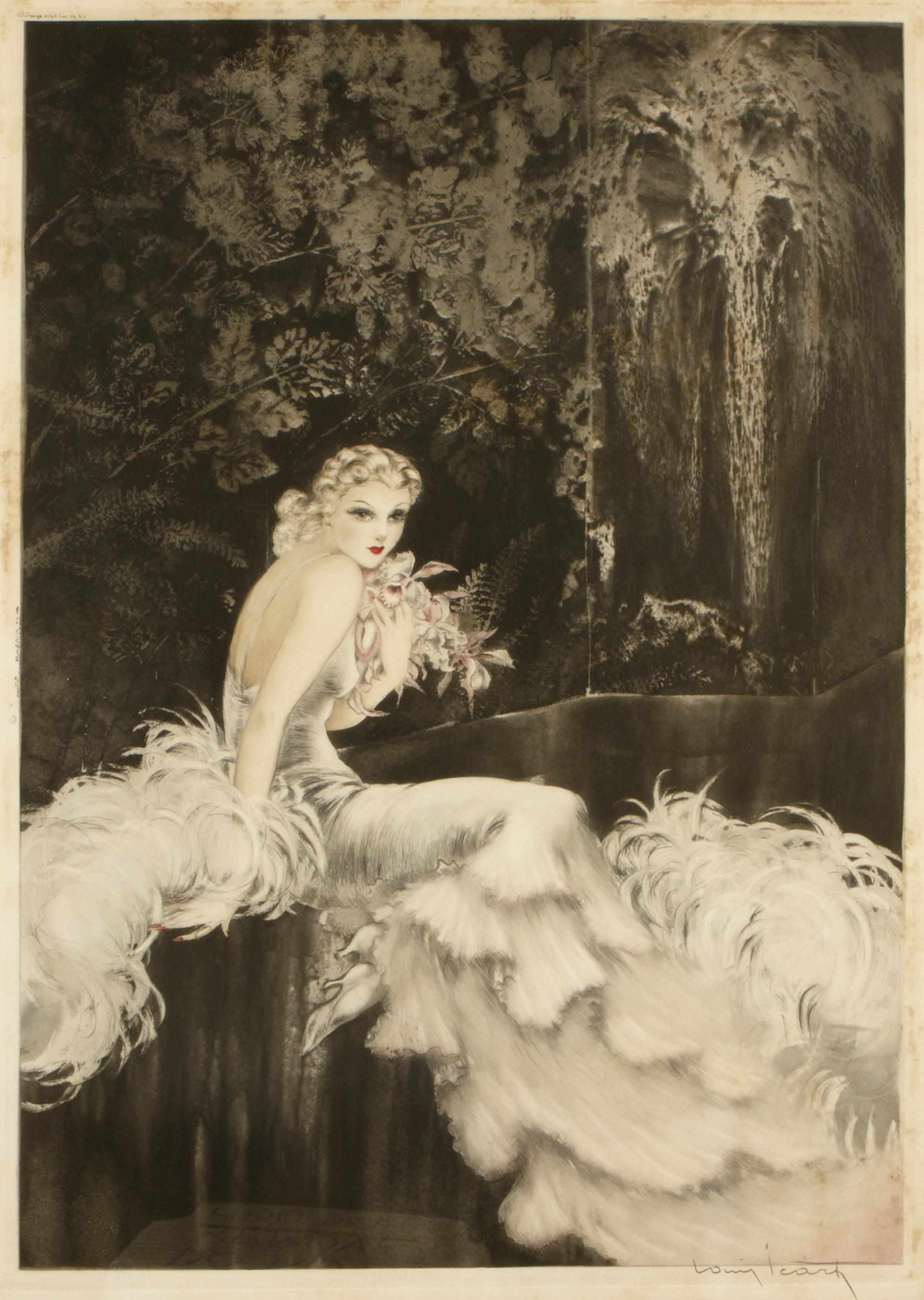 Appraisal: Louis Icart French - Orchids H C I Etching and